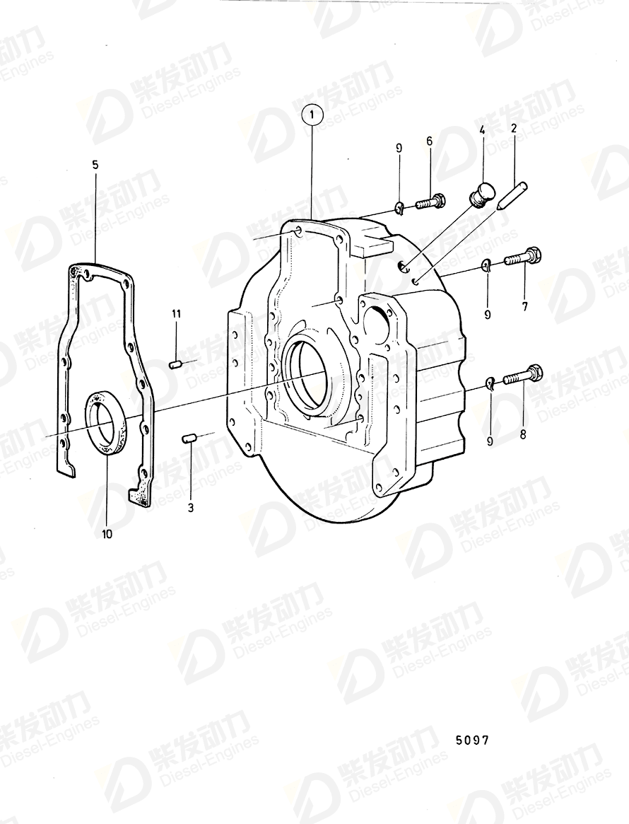 VOLVO Flywheel Housing 785893 Drawing